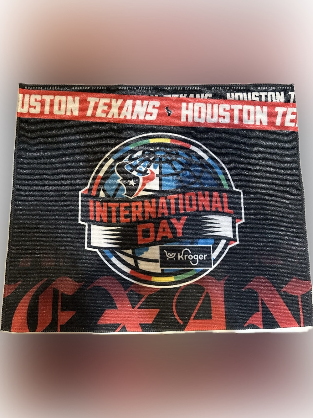 2026 HOUSTON TEXANS FOOTBALL GAME RALLY TOWEL KROGER INTERNATIONAL DAY BENGALS